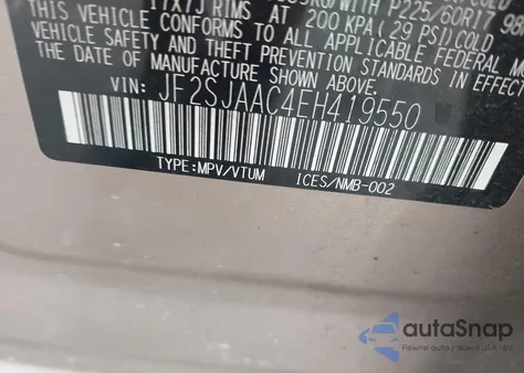 2014 Subaru Forester 2.5I from USA, damaged, VIN JF2SJAAC4EH419550